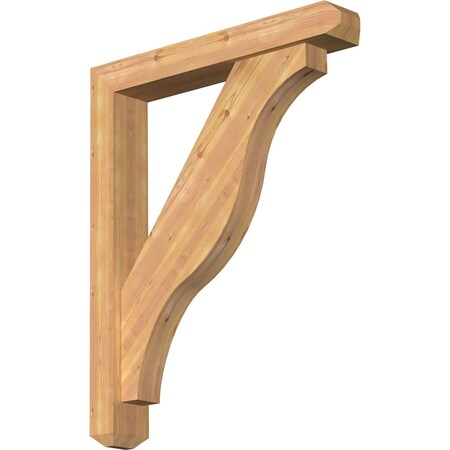 Ekena Millwork Funston Craftsman Smooth Bracket w/ Offset Brace, Western Red Cedar, 5 1/2"W x 34"D x 42"H BKT0604X34X42FST04SWR